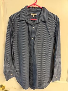 Blue Striped Button-Down Shirt - Relaxed Women’s Shirt
